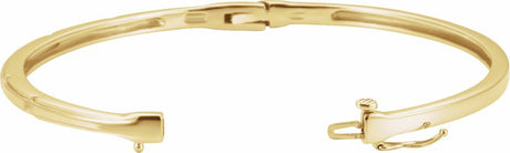 14K Yellow Gold 1/4 CTW Natural Diamond Bangle 6" Bracelet  
