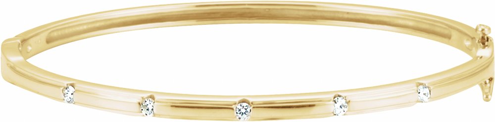 14K Yellow Gold 1/4 CTW Lab-Grown Diamond Bangle 6" Bracelet