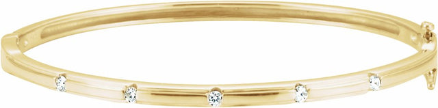 14K Yellow Gold 1/4 CTW Lab-Grown Diamond Bangle 6" Bracelet