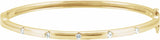 14K Yellow 1/4 CTW Natural Diamond Bangle 6" Bracelet  