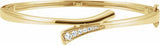 14K Yellow Gold 1/4 CTW Natural Diamond 6 1/2" Bangle Bracelet 