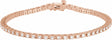 14K Rose 2 1/4 CTW Lab-Grown Diamond Line 7 1/4" Bracelet