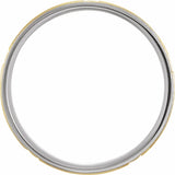 10K White/Yellow 6 mm Grooved Band Size 10.5