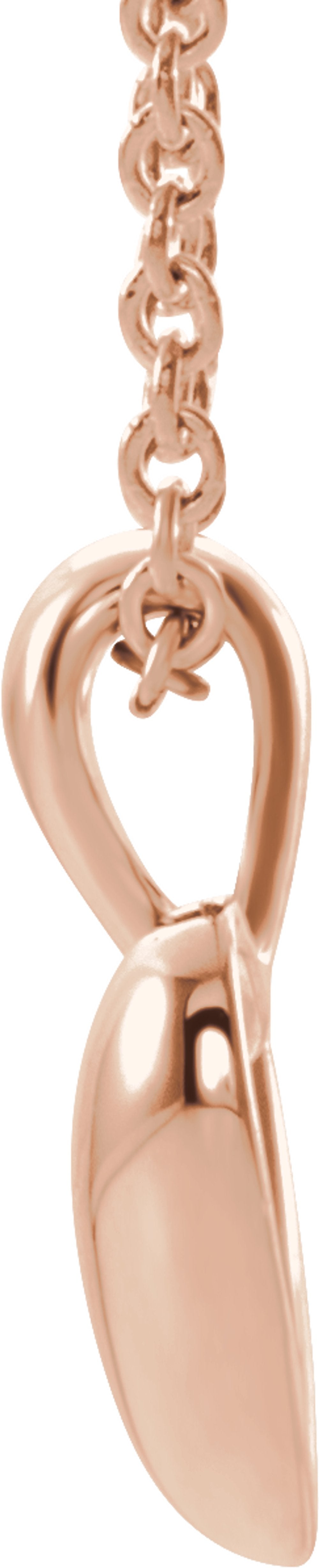 14K Rose Youth Heart 15" Necklace