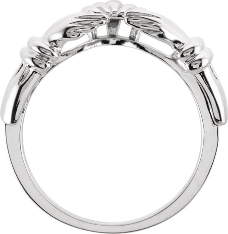 Platinum Claddagh Wrap-Style Ring Enhancer