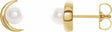 14K Yellow Gold Cultured White Freshwater Pearl Earrings
