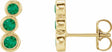 14K Yellow Gold Lab-Grown Emerald Ear Climbers