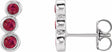 14K White Gold Natural Ruby Ear Climbers