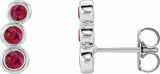 14K White Gold Natural Ruby Ear Climbers