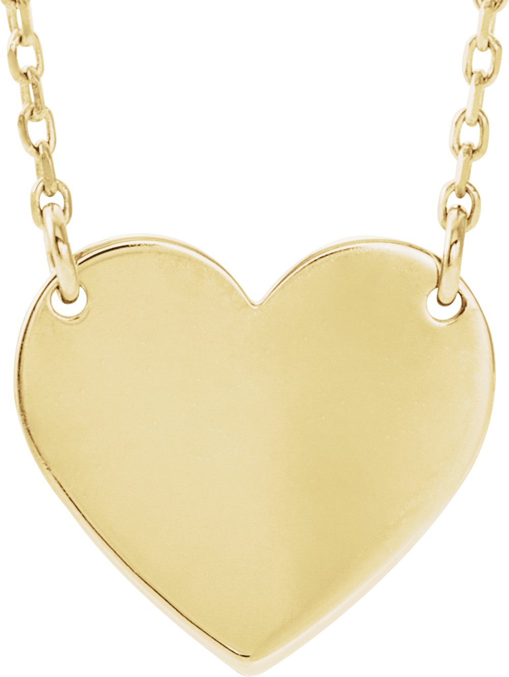 14K Yellow Engravable Heart 16-18" Necklace