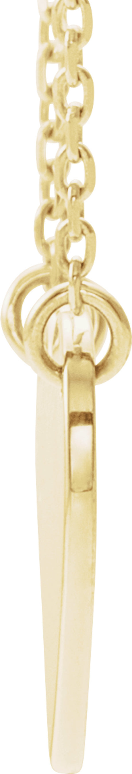 14K Yellow Gold Engravable Heart 16-18" Necklace