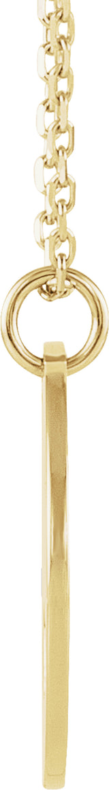 14K Yellow Gold Engravable Pierced Heart Disc 16-18" Necklace