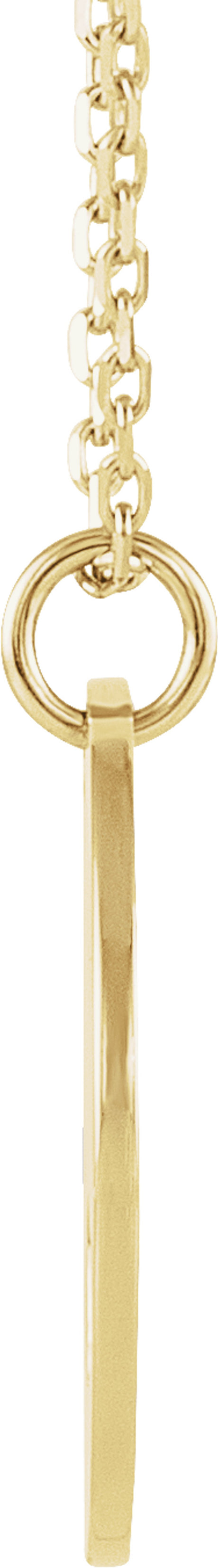 14K Yellow Gold Engravable Pierced Heart Disc 16-18" Necklace