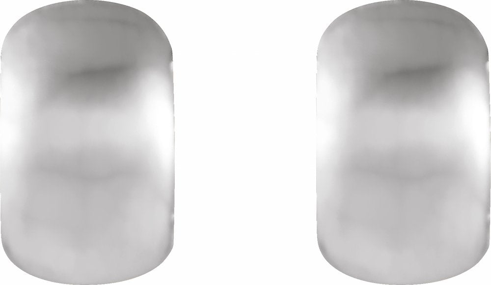 14K White Gold 11.5 mm Hinged Hoop Earrings
