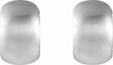 14K White Gold 11.5 mm Hinged Hoop Earrings