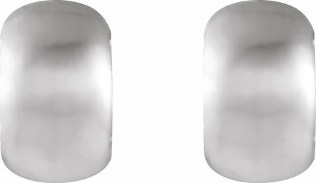 14K White Gold 11.5 mm Hinged Hoop Earrings