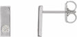 14K White .06 CTW Natural Diamond Bar Earrings