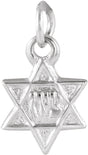 14K White 7.5x7 mm Star of David Pendant 