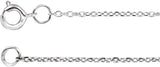 14K White Gold 1 mm Adjustable Diamond-Cut Cable 6 1/2-7 1/2" Chain 