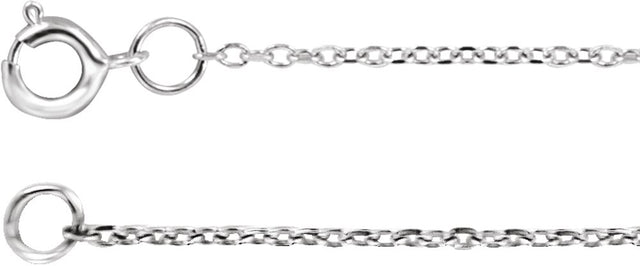 10K White Gold 1 mm Adjustable Diamond-Cut Cable 16-18" Chain 