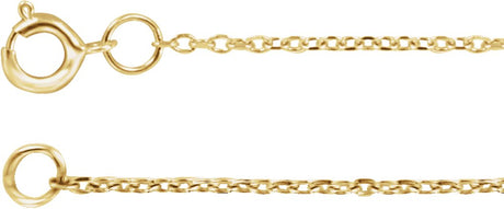 14K Yellow Gold 1 mm Adjustable Diamond-Cut Cable 16-18" Chain 
