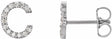14K White Gold 1/10 CTW Natural Diamond Initial C Earrings