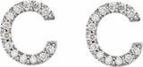 14K White Gold 1/10 CTW Natural Diamond Initial C Earrings