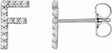 14K White .08 CTW Natural Diamond Initial F Earrings