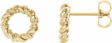 14K Yellow 9.4 mm Circle Rope Earrings