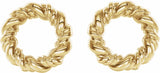 14K Yellow 9.4 mm Circle Rope Earrings