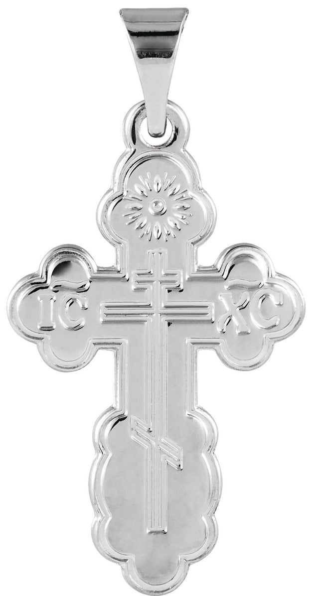 Sterling Silver St. Olga Orthodox Cross Pendant