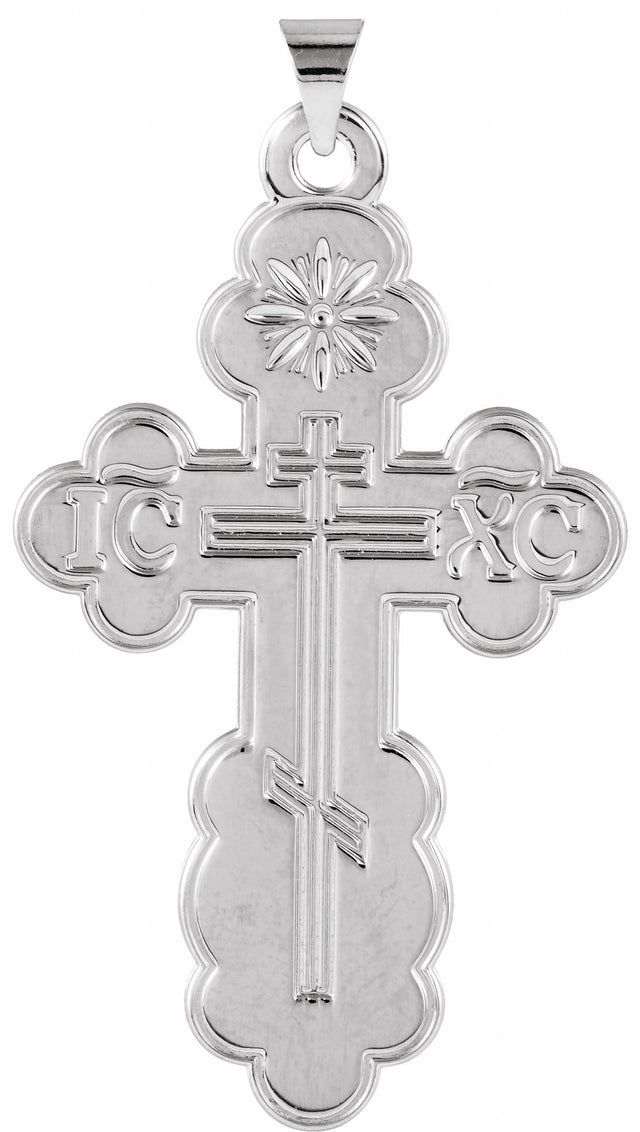 Sterling Silver St. Olga Orthodox Cross Pendant