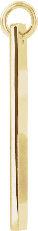 14K Yellow .03 CTW Natural Diamond Bar Cross Pendant