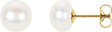 14K Yellow Gold Panache® Cultured White Freshwater Pearl Stud Earrings