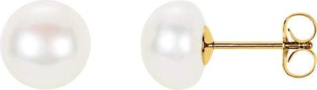 14K Yellow Gold Panache® Cultured White Freshwater Pearl Stud Earrings