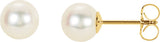 14K Yellow Gold Panache® Cultured White Freshwater Pearl Stud Earrings