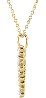 14K Yellow Gold 1 CTW Natural Diamond Heart 18" Necklace 