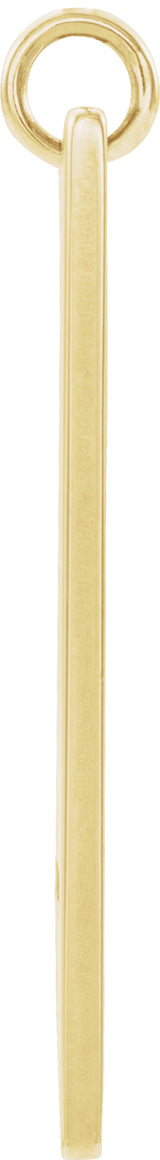 14K Yellow Gold Engravable Pierced Cross Bar Pendant