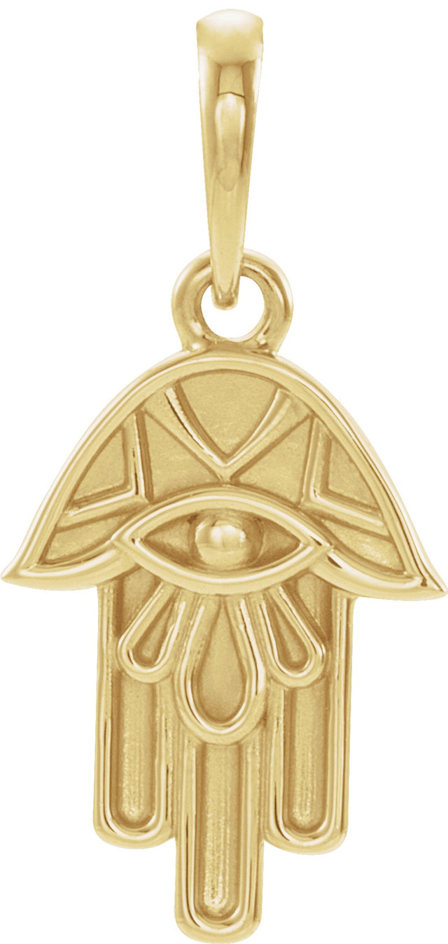 14K Yellow Hamsa Pendant  