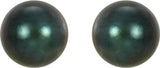 14K Yellow Gold 5 mm Cultured Black Akoya Pearl Earrings