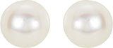 14K White Gold 4 mm Cultured White Akoya Pearl Earrings