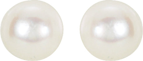 14K White 4 mm Cultured White Akoya Pearl Earrings