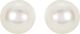 14K White 4 mm Cultured White Akoya Pearl Earrings