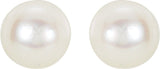 14K White Gold 4 mm Cultured White Akoya Pearl Earrings