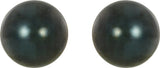 14K White Gold 7 mm Black Akoya Cultured Pearl Earrings