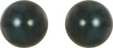 14K White 7 mm Black Akoya Cultured Pearl Earrings