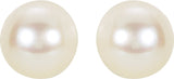 14K Yellow 6 mm Cultured White Akoya Pearl Earrings