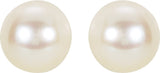 14K White Gold 6 mm Cultured White Akoya Pearl Earrings