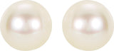 14K Yellow 5 mm Cultured White Akoya Pearl Earrings