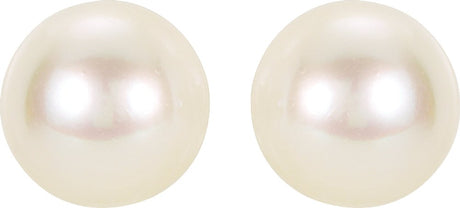 14K Yellow 5 mm Cultured White Akoya Pearl Earrings